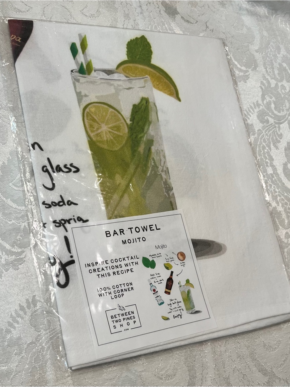 Mojito Bar Towel with Recipe